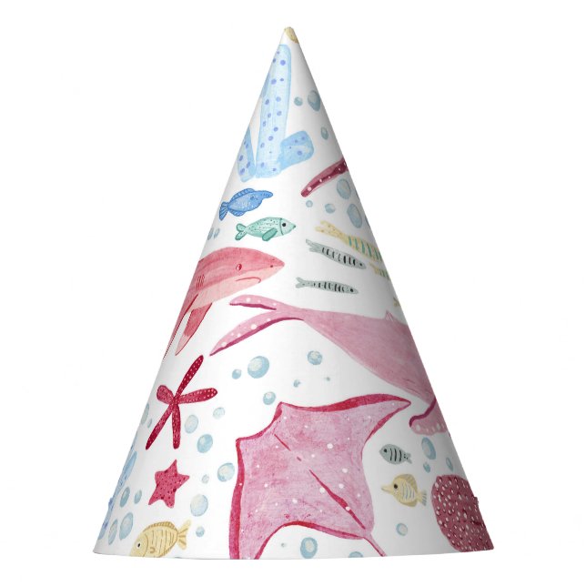 Gorro De Fiesta Pink Under the Sea Birthday (Anverso)