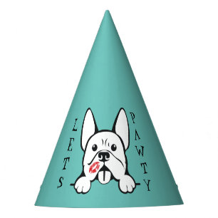 Gorro De Fiesta Pintemos a los Fiestas de papel de Bulldog frances