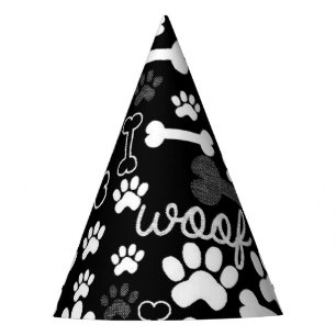 Gorro De Fiesta Pinturas en blanco y negro, Perro de huesos