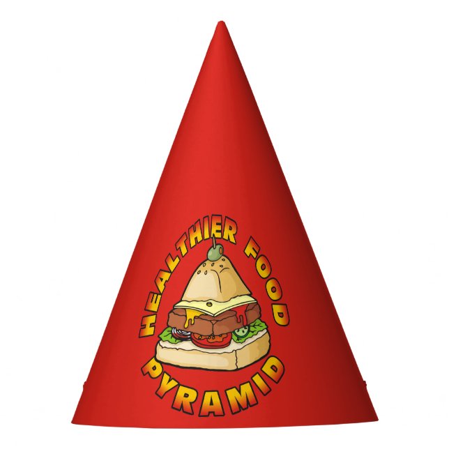 Gorro De Fiesta Pirámide de alimentos más sanos (Anverso)