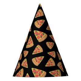 Gorro De Fiesta Pizza Fiesta Pepperoni Novedad Negro