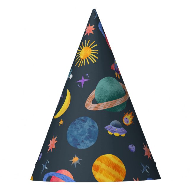 Gorro De Fiesta Planetas espaciales Astronauta Estrellas de la Lun (Anverso)