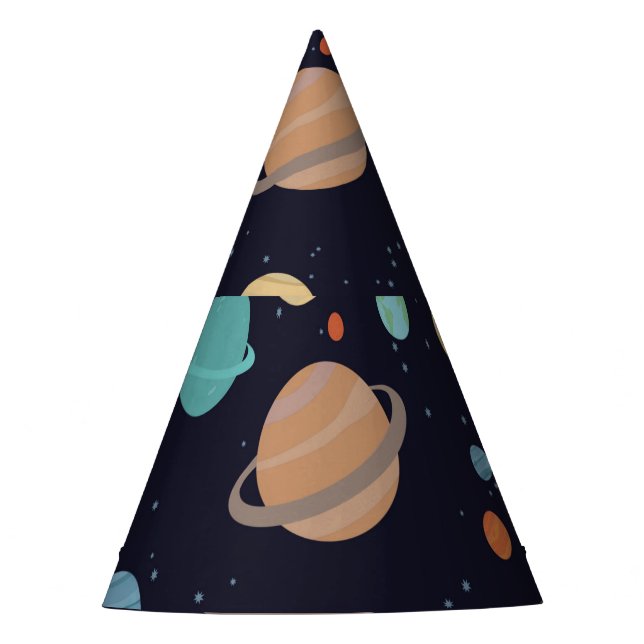 Gorro De Fiesta Planetas, estrellas, galaxia (Anverso)
