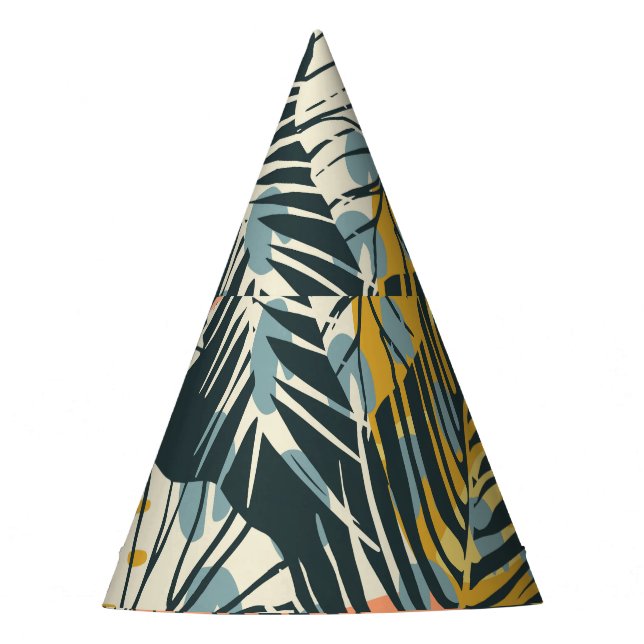 Gorro De Fiesta Plantas tropicales: patrón artístico abstracto. (Anverso)