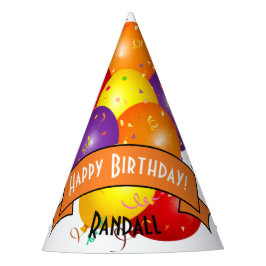 Gorro De Fiesta Plantilla de paquete de globos de color feliz cump