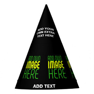 GORRO DE FIESTA PLANTILLA DE TEXTO DE IMAGEN NEGRA SENCILLA EDITAB