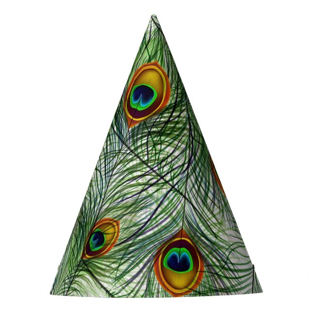 Gorro De Fiesta Pluma verde hermosa del pavo real (Anverso)