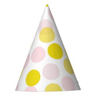 Gorro De Fiesta Polka festiva rosa y amarilla confetti