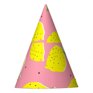 Gorro De Fiesta Polka rosa caótica de los lémulos: patrón cítrico