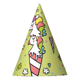 Gorro De Fiesta Pop Cute Ice Cream: Patrón Animal
