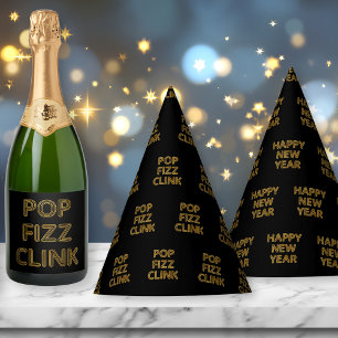 Gorro De Fiesta Pop Fizz Clink Typografía moderna