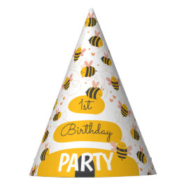 Gorro De Fiesta Primer cumpleaños del bebé bebe amarillo y rosa