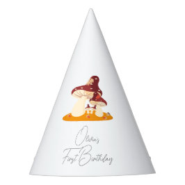 Gorro De Fiesta Primer cumpleaños del hongo Woodland Forest