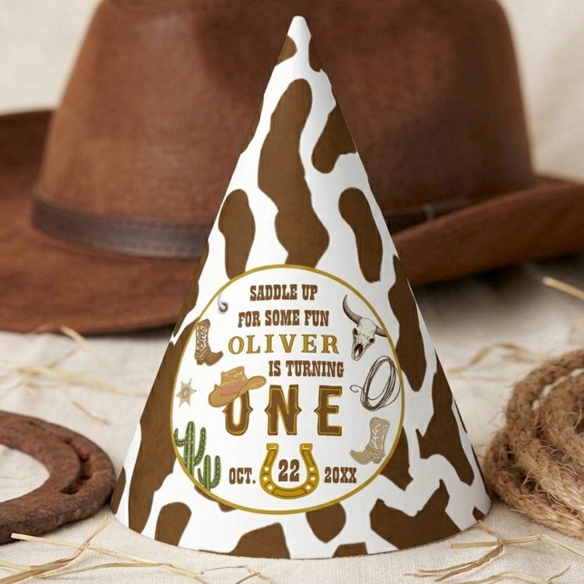 Gorro De Fiesta Primera Fiesta de Cumpleaños Rodeo Western Vaquero (Subido por el creador)