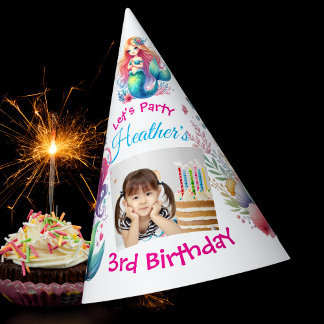 Gorro De Fiesta Primeras sirenas bajo el mar Foto niños Cumpleaños