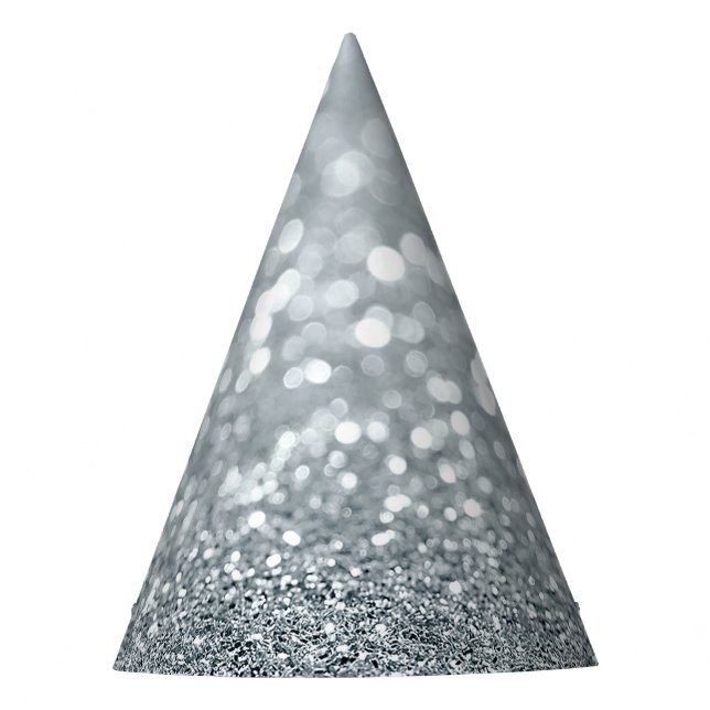 Gorro De Fiesta Princesa Brillo Plateado Glamour  (Anverso)