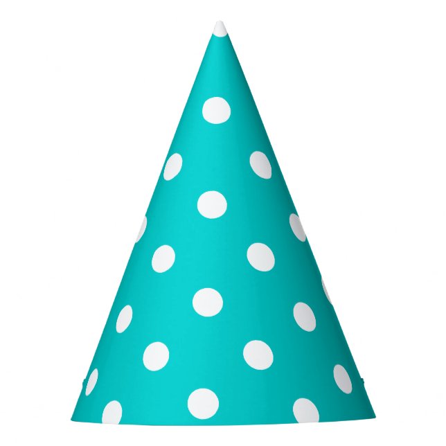 Gorro De Fiesta Punto de Polka verde azulado (Anverso)
