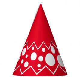 Gorro De Fiesta Puntos Zigzag Polka Blancos