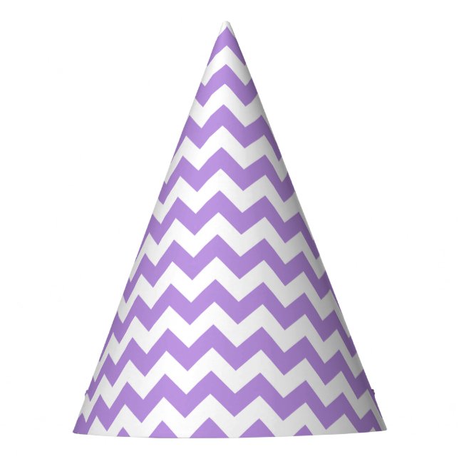 Gorro De Fiesta Púrpura Zigzag, Púrpura Chevron, Patrón Geométrico (Anverso)