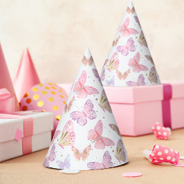 Gorro De Fiesta Purpurina caprichosa mariposa niños cumpleaños