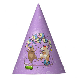 Gorro De Fiesta Ratón bailarín agrega el nombre Fiesta Feliz Cumpl