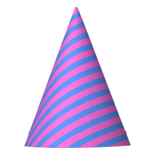 Gorro De Fiesta Rayas de fiesta de cumpleaños rosa azul patrón