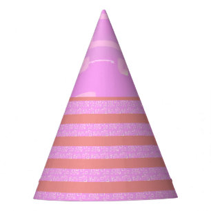 Gorro De Fiesta Rayas geométricas rosadas