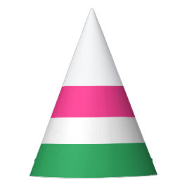 Gorro De Fiesta Rayas horizontales rosadas y verdes de color bonit