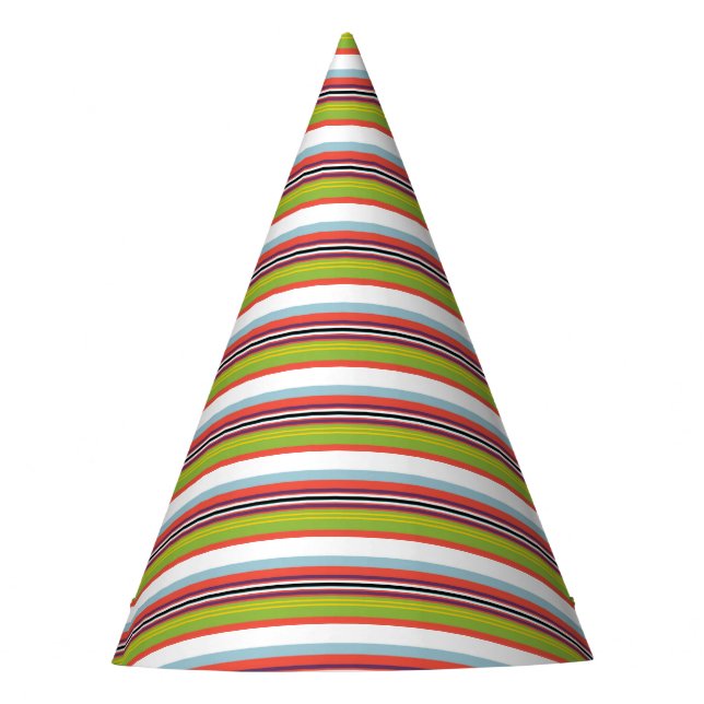 Gorro De Fiesta Rayas mágicas coloridas (Anverso)