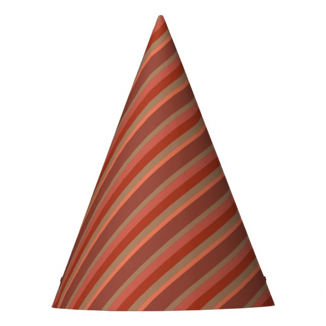 Gorro De Fiesta Rayas naranjas y marrones (Anverso)
