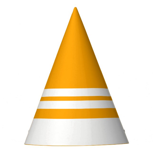 Gorro De Fiesta Rayas retro blanco amarillo amarillo blanco brilla (Anverso)