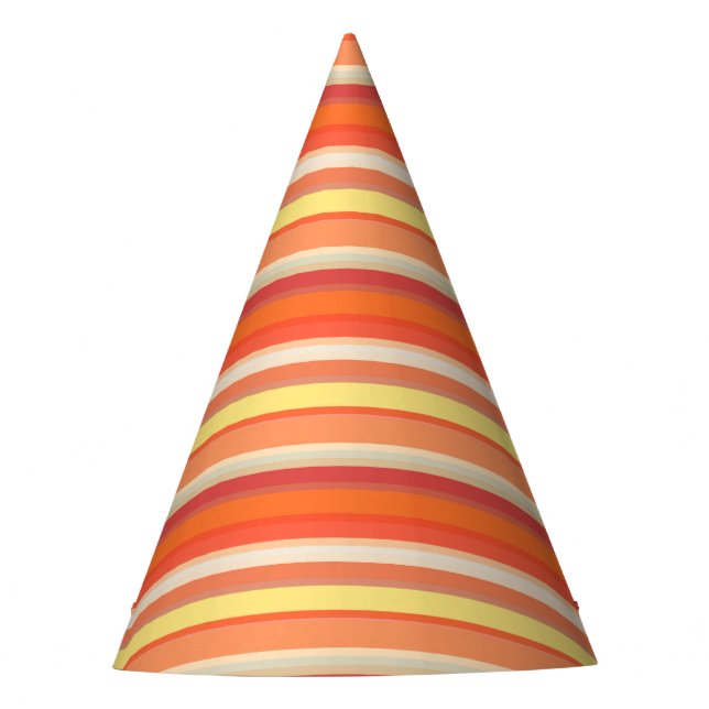 Gorro De Fiesta Rayas rojas de naranja suave (Anverso)