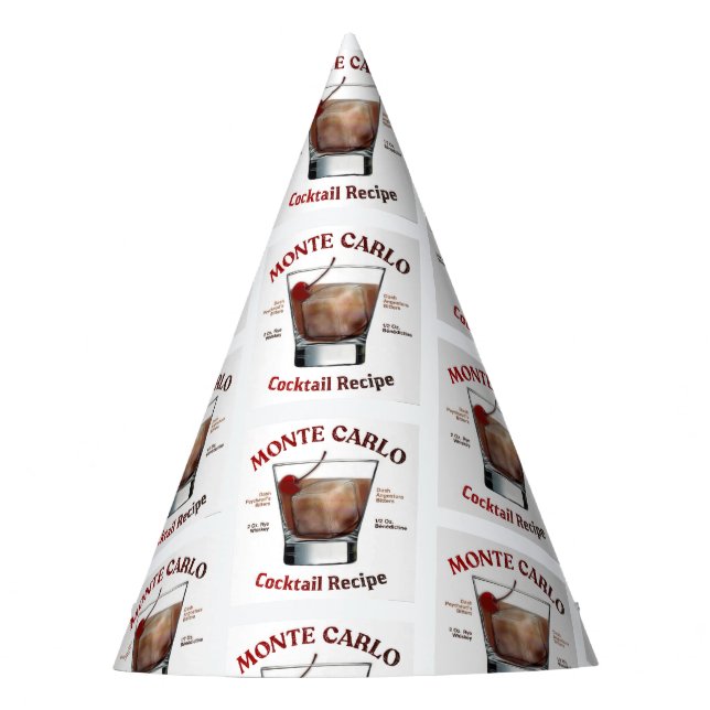Gorro De Fiesta Receta de Cóctel Monte Carlo Arte (Anverso)