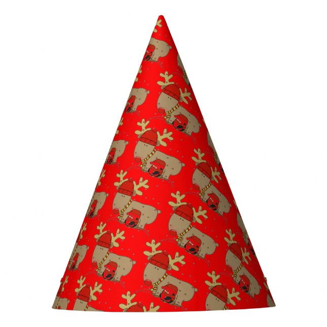Gorro De Fiesta Reno y pingüino (Anverso)