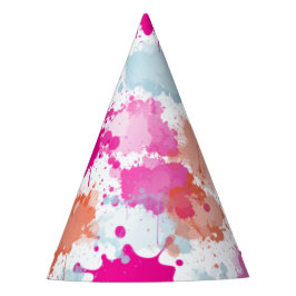 Gorro De Fiesta Resumen azul rosa naranja Resumen de pinturas mode