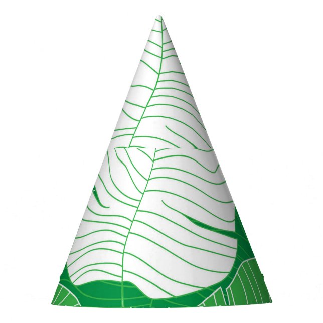 Gorro De Fiesta Resumen de hoja tropical, pintura artística. (Anverso)