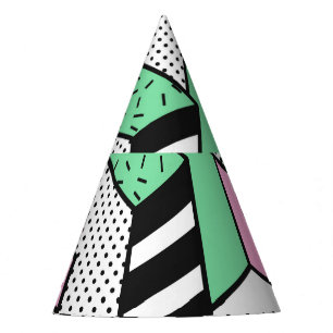Gorro De Fiesta Resumen Memphis: formas geométricas de los años 80