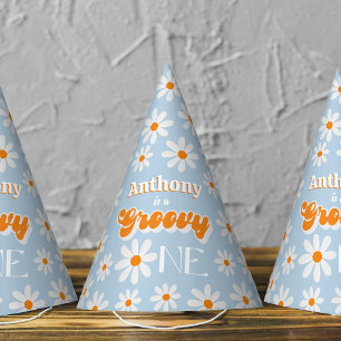 Gorro De Fiesta Retro Groovy Un niño primer cumpleaños