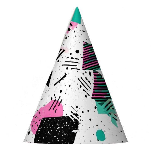 Gorro De Fiesta Retro Memphis Geometric Pattern (Izquierda)