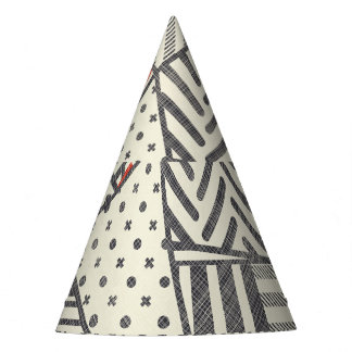 Gorro De Fiesta Retro Patchwork: Resumen de diseño geométrico