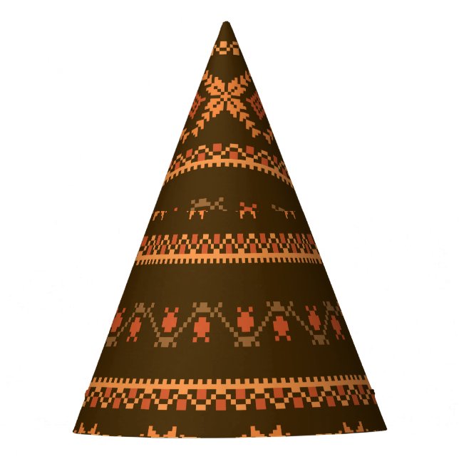 Gorro De Fiesta Retro Striped Otumn Cross Stitch (Anverso)