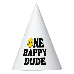 Gorro De Fiesta Retro Uno Chico Feliz Cara Sonriente Cumpleaños Nú