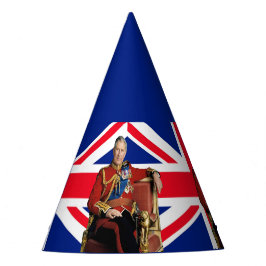 Gorro De Fiesta Rey Carlos III con bandera británica