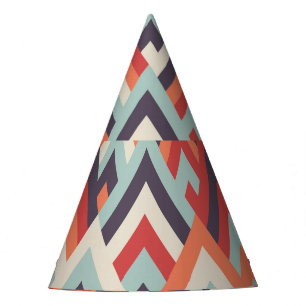 Gorro De Fiesta Rhombus Geométrico: Patrón Vintage colorido.