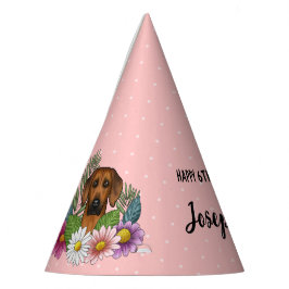 Gorro De Fiesta Ridgeback Rhodesia Perro Y Flores Fiesta De Cumple