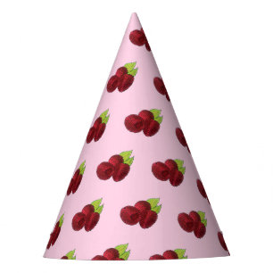Gorro De Fiesta Ripe Raspberry Rojo Raspberries Berry Fruth Print