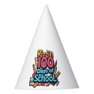 Gorro De Fiesta Rizzin 100 días de escuela Gen Alpha Funny