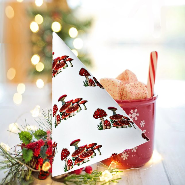 Gorro De Fiesta Rojo Berry Garden Greenery Toadstool Magic Mushroo (Red Berry Garden Greenery Toadstool Magic Mushroom Party Hat)