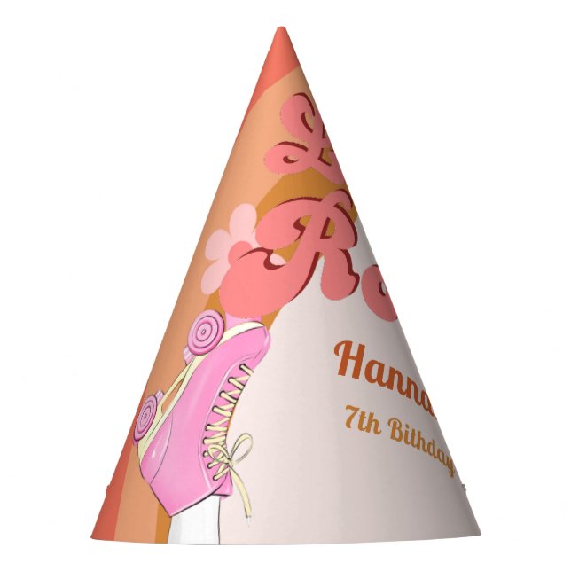 Gorro De Fiesta Roll Retro Groovy Pieza de cumpleaños (Anverso)