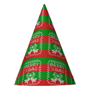 Gorro De Fiesta Ropa de jingle de patrón de suéter feo Hilo de nav